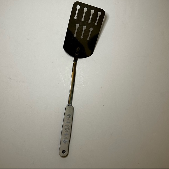 Vintage EKCO USA Chromium Plated Carousel Blue Dutch Tulip Cooking Utensils Set - Picture 9 of 16